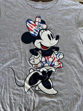 Disney Minnie Mouse Tee Shirt  Size M (Missy)  Gray  Short Sleeves  NWOT
